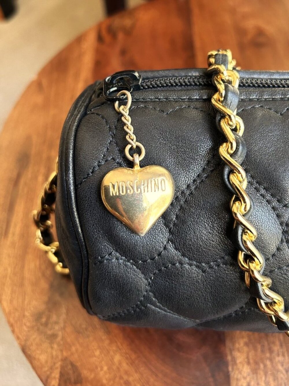 MOSCHINO Heart Barrel Shoulder Bag, Black - Picture 8 of 10